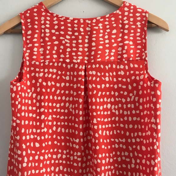 🏝️ Ann Taylor Factory Sleeveless Dotted Shift Dress in Orange • XS - Picture 5 of 6